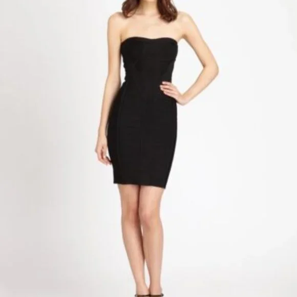 black strapless bandage dress NIYA BANDAGE DRESS main image 1